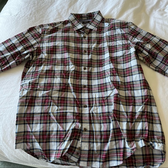 LINCS new 100% cotton plaid casual button down shirt - Picture 3 of 5